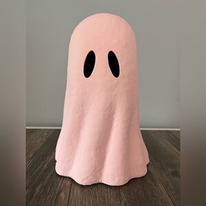 Pink Paper Mache Ghost Decoration